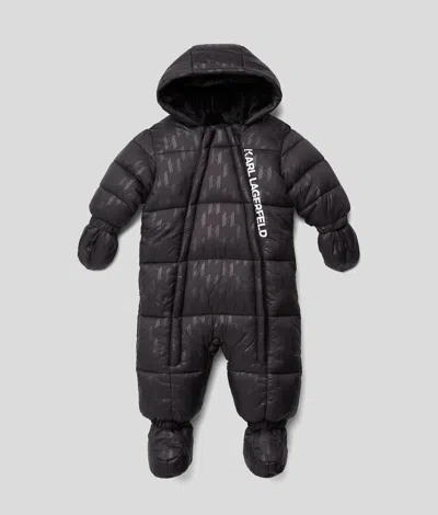 Karl Lagerfeld Baby Kl Monogram Snowsuit In Black