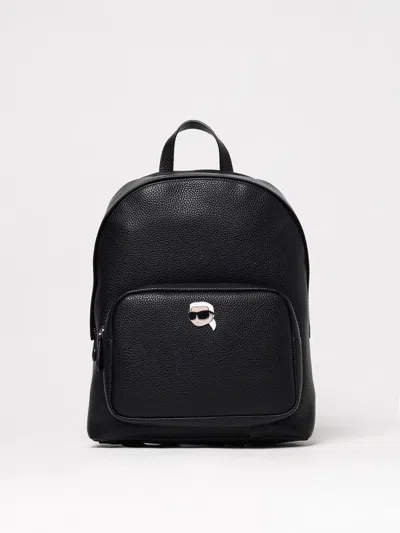 Karl Lagerfeld Ikon Pebble Medium Backpack In Black