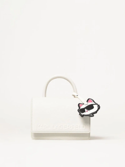 Karl Lagerfeld Kids' Choupette-charm Shoulder Bag In Beige