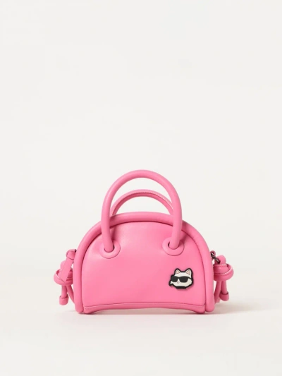 Karl Lagerfeld Kids' Coated Logo Shoulder Bag In Pink