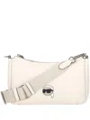 Karl Lagerfeld Black Leather Crossbody Bag In Beige