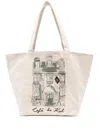 Karl Lagerfeld Reversible Canvas Tote Bag In Beige