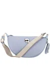 Karl Lagerfeld Medium Logo-patch Shoulder Bag In Blue