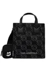 Karl Lagerfeld Double Handle Crossbody Bag In Black