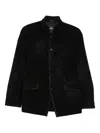 Karl Lagerfeld Band-collar Button Jacket In Black
