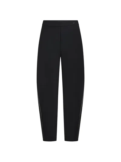 Karl Lagerfeld Barrel-leg Zip Pants In Black