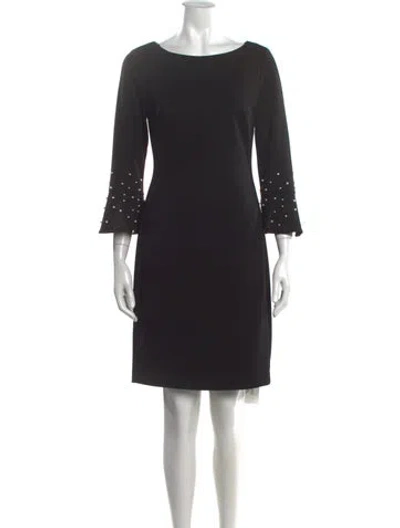 Pre-owned Karl Lagerfeld Bateau Neckline Knee-length Dress In Black