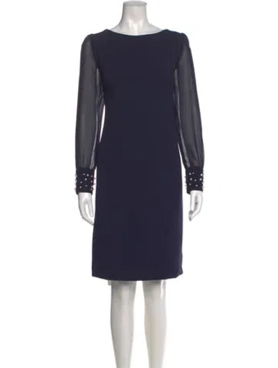 Pre-owned Karl Lagerfeld Bateau Neckline Knee-length Dress In Blue