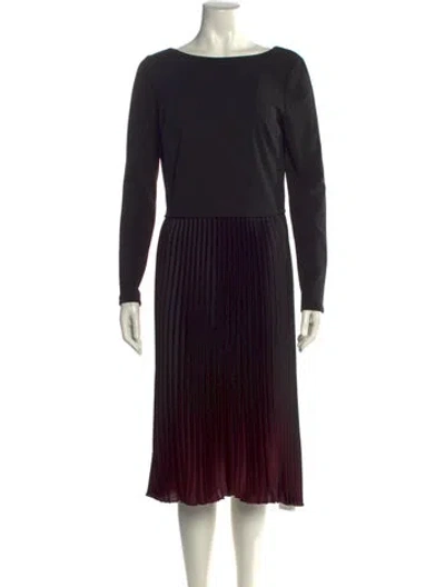 Pre-owned Karl Lagerfeld Bateau Neckline Midi Length Dress In Multi