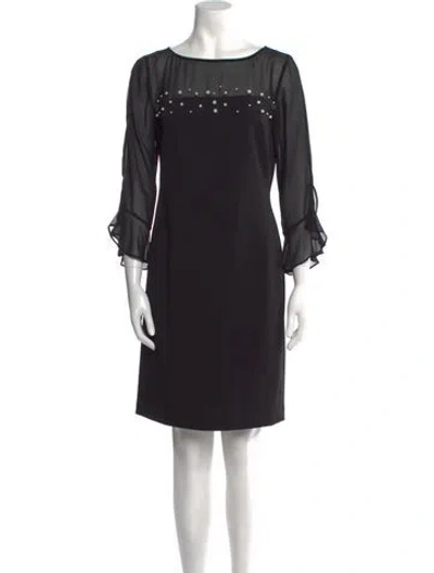 Pre-owned Karl Lagerfeld Bateau Neckline Mini Dress In Black