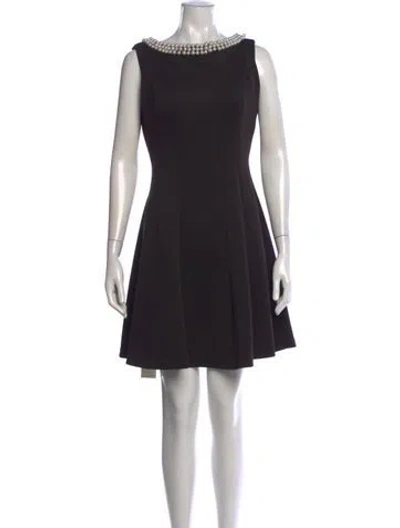 Pre-owned Karl Lagerfeld Bateau Neckline Mini Dress In Black