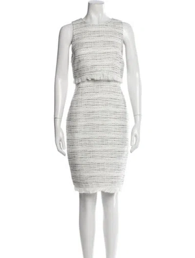 Pre-owned Karl Lagerfeld Bateau Neckline Mini Dress W/ Tags In White