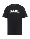 Karl Lagerfeld Beachwear Man T-shirt Black Size Xxl Organic Cotton In Black