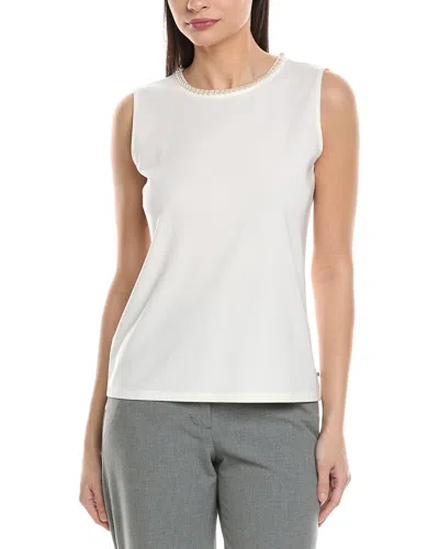 Karl Lagerfeld Bead Neck Blouse In White