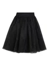 Karl Lagerfeld Beaded Tulle Skirt In Black