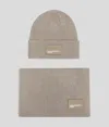 Karl Lagerfeld Beanie And Scarf Gift Set In Gray