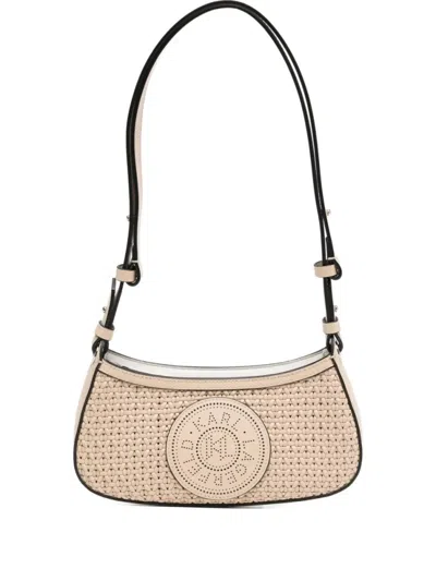 Karl Lagerfeld Beige Logo Shoulder Bag In Neutral