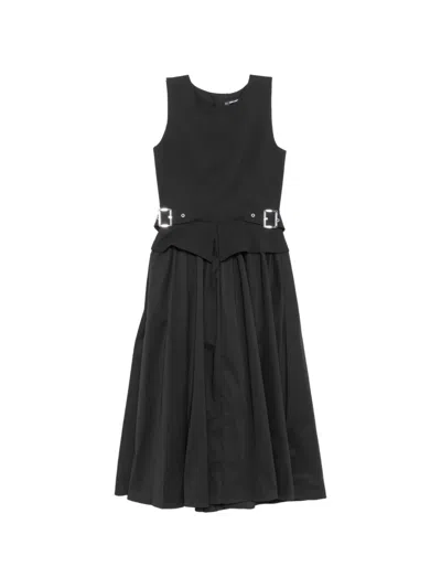 Karl Lagerfeld Belt-detail Midi Dress In Black