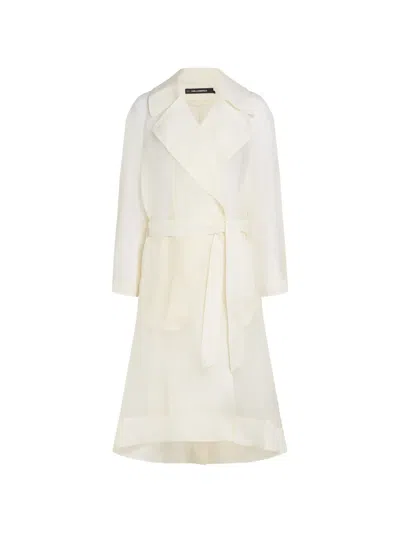 Karl Lagerfeld Belted Coat In Neutral