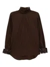 Karl Lagerfeld Belted-cuff Blouse In Brown