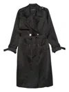 Karl Lagerfeld Fluid Trench Coat In Black