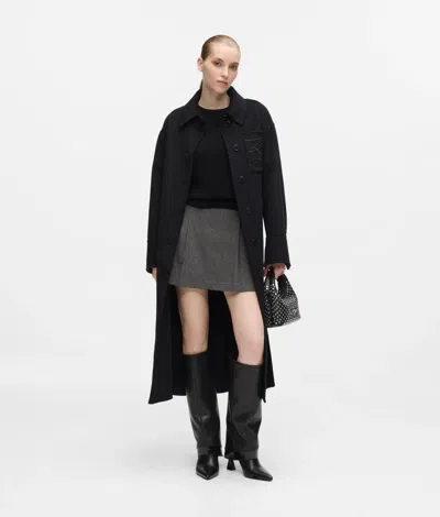 Karl Lagerfeld Belted Long Wool-blend Coat