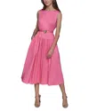 Karl Lagerfeld Belted Midi Dress In Lt,paspink