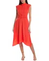 Karl Lagerfeld Belted Midi Dress In Red