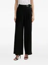 Karl Lagerfeld Belted Pleated Trousers In Black