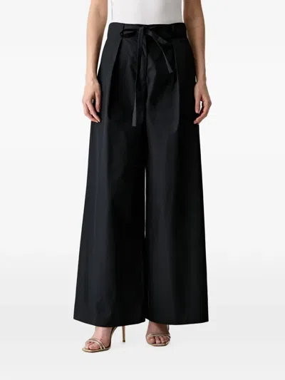 Karl Lagerfeld Belted Pleated Trousers In Multi