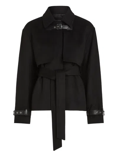 Karl Lagerfeld Belted-waist Jacket In Black