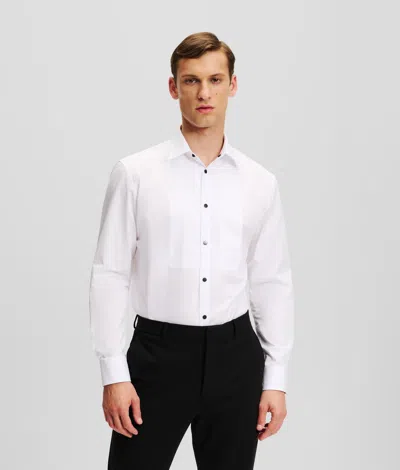 Karl Lagerfeld Bib-detail Evening Shirt In White
