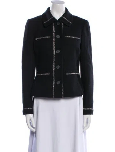 Pre-owned Karl Lagerfeld Biker Jacket In Black