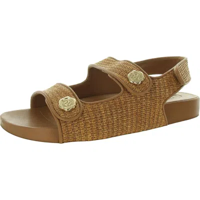 Karl Lagerfeld Bindi Womens Adjustable Straw Flatform Sandals In Multi