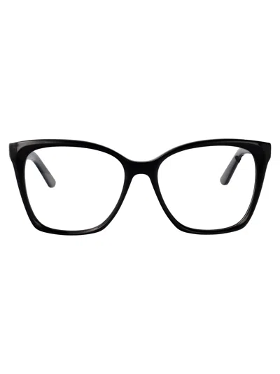 Karl Lagerfeld Black Acetate Glasses In Metallic