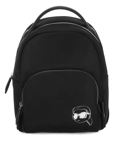 Karl Lagerfeld Black Backpack With Patch