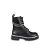 Karl Lagerfeld Chain-link Leather Ankle Boots In Black