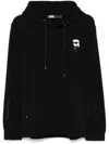 Karl Lagerfeld Black Cotton Hoodie In Schwarz