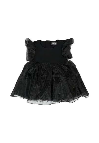 Karl Lagerfeld Black Dress For Baby Girl With Rhinestone