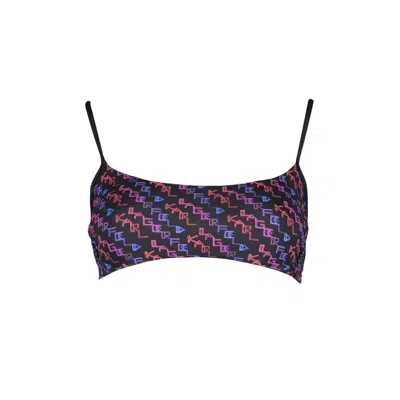 Karl Lagerfeld Black Elastane Swimwear In Purple