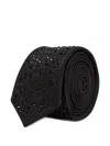 Karl Lagerfeld Black Embellished Tie In Black