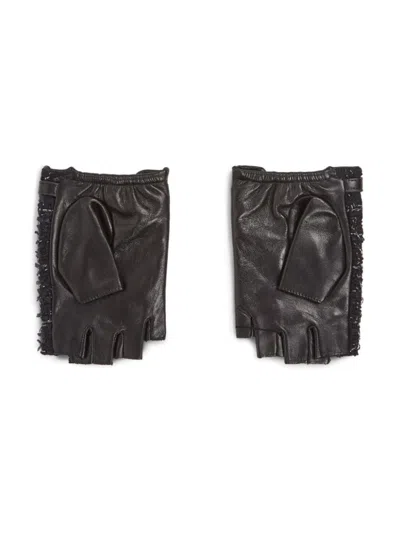 Karl Lagerfeld Black Fingerless Gloves