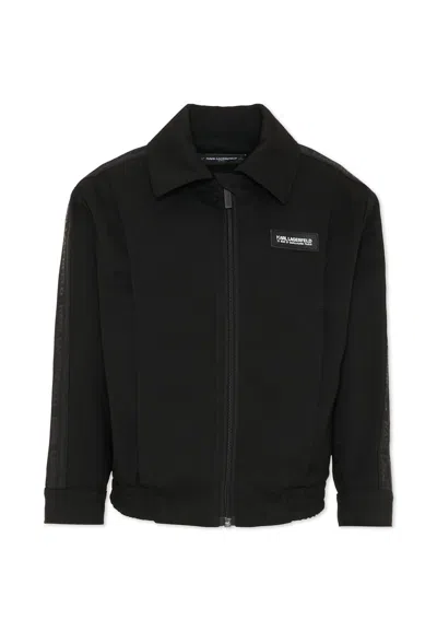 Karl Lagerfeld Kids' Black Jacket For Boy With Logo