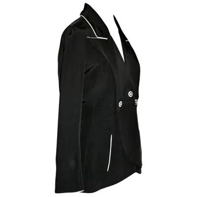 Pre-owned Karl Lagerfeld Black Jacket White Trim