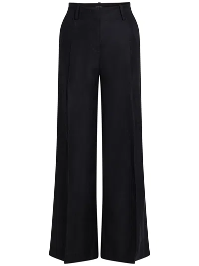 Karl Lagerfeld High-rise Wide-leg Trousers In Black