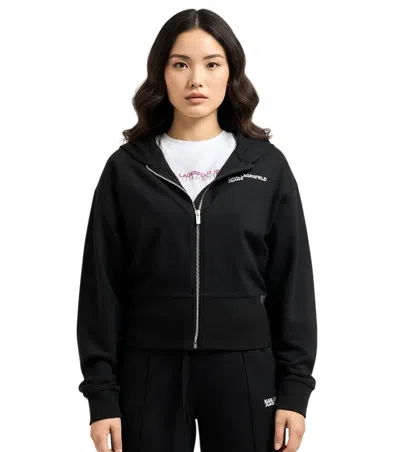 Karl Lagerfeld Black Logo Hood Sweatshirt