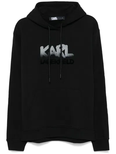 KARL LAGERFELD BLACK LOGO HOODIE