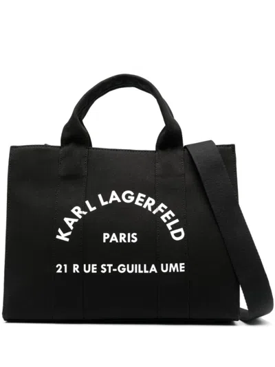 Karl Lagerfeld Medium Rue St-guillaume Square Tote Bag In 999