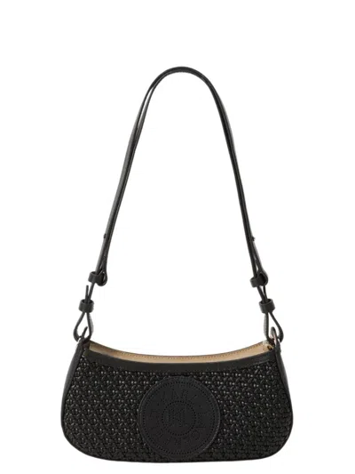 Karl Lagerfeld Circle Woven Shoulder Bag In Black