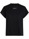 Shop Karl Lagerfeld Black Mc T-shirt White Logo